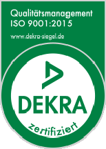 Dekra-Siegel für Qualitätsmanagement nach ISO 9001:2015